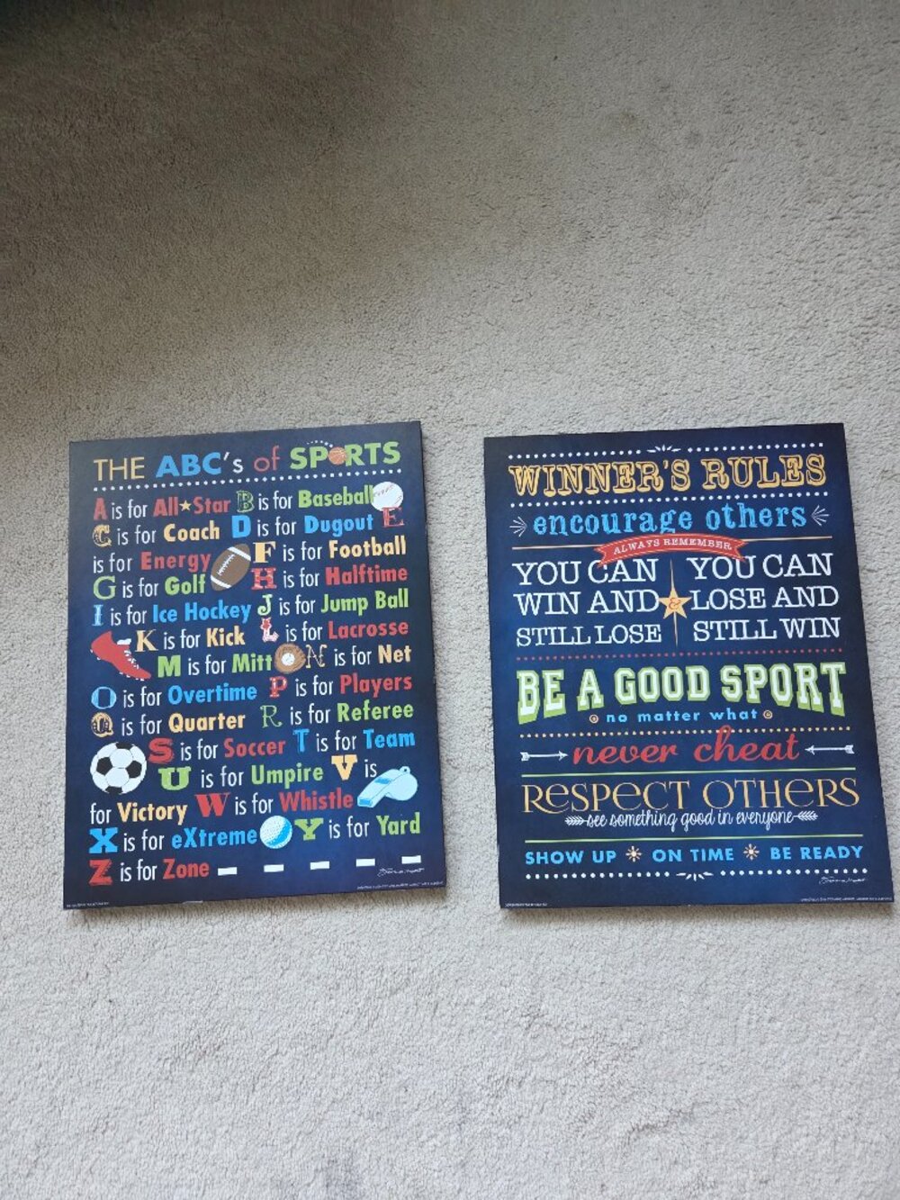 ABC's of sport wall art